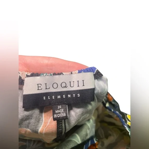 ELOQUII New NWT Black Floral Fit And Flare Dress Size 20 - Picture 8 of 8